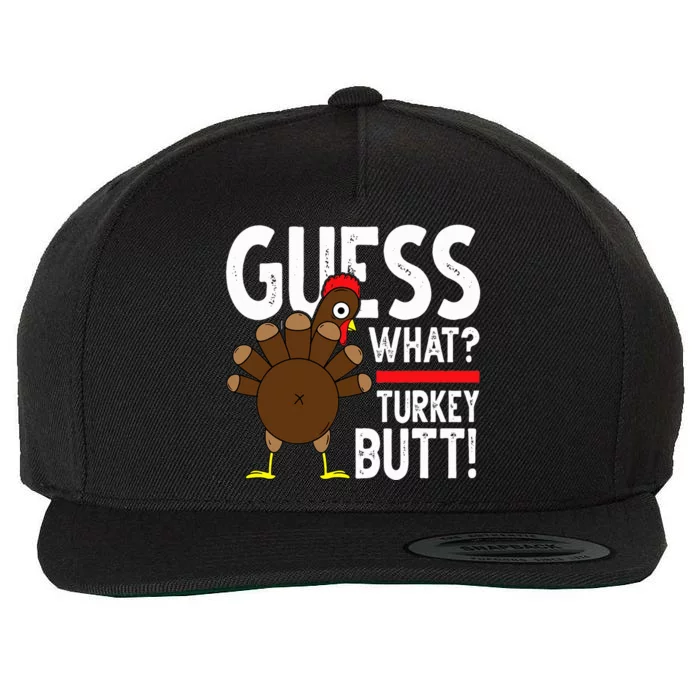 Guess Turkey Pilgrim Funny Thanksgiving Wool Snapback Cap