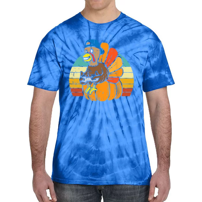 Gamer Turkey Pumpkin Retro Thanksgiving Video Games Cool Gift Tie-Dye T-Shirt