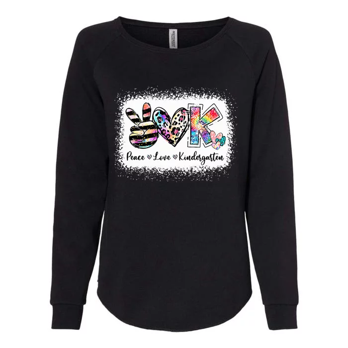 Grade Teacher Peace Love Kindergarten Team Kinder Bleached Womens California Wash Sweatshirt