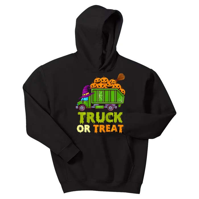 Garbage Truck Pumpkins Halloween Kids Hoodie