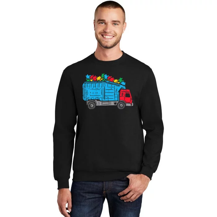 Garbage Truck Pieces Cute Autism Awareness Sweatshirt