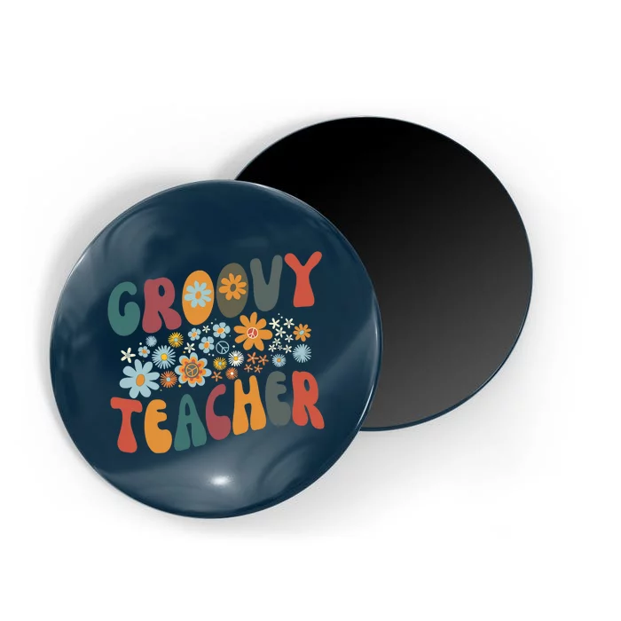 Groovy Teacher Retro Colorful Design Teacher Day Teaching Magnet