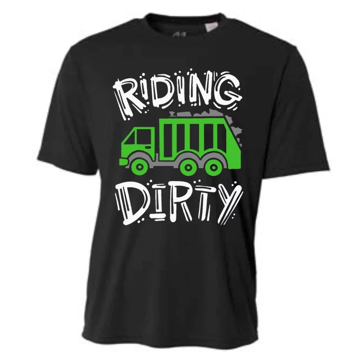 Garbage Truck Riding Dirty Cooling Performance Crew T-Shirt