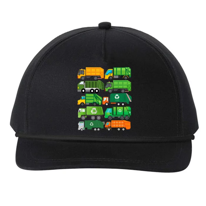 Garbage Truck Recycling Day Trash Waste Separation Birthday Snapback Five-Panel Rope Hat