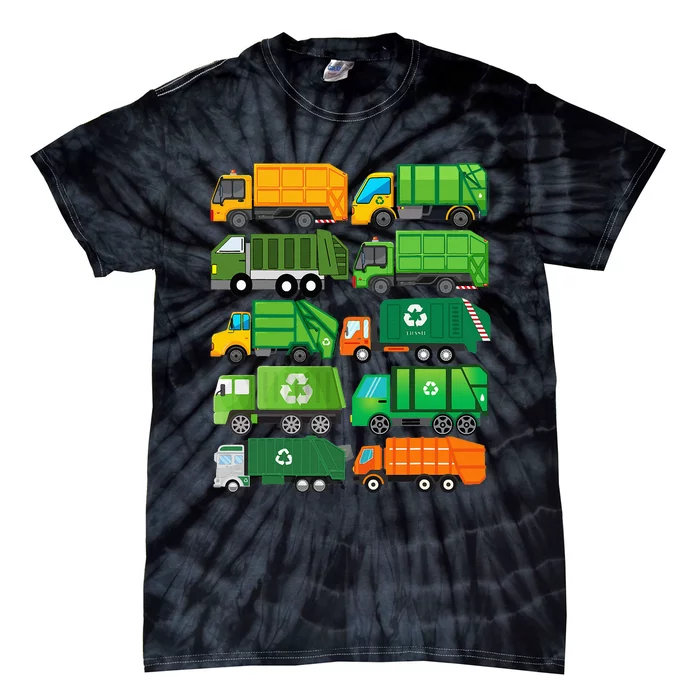 Garbage Truck Recycling Day Trash Waste Separation Birthday Tie-Dye T-Shirt