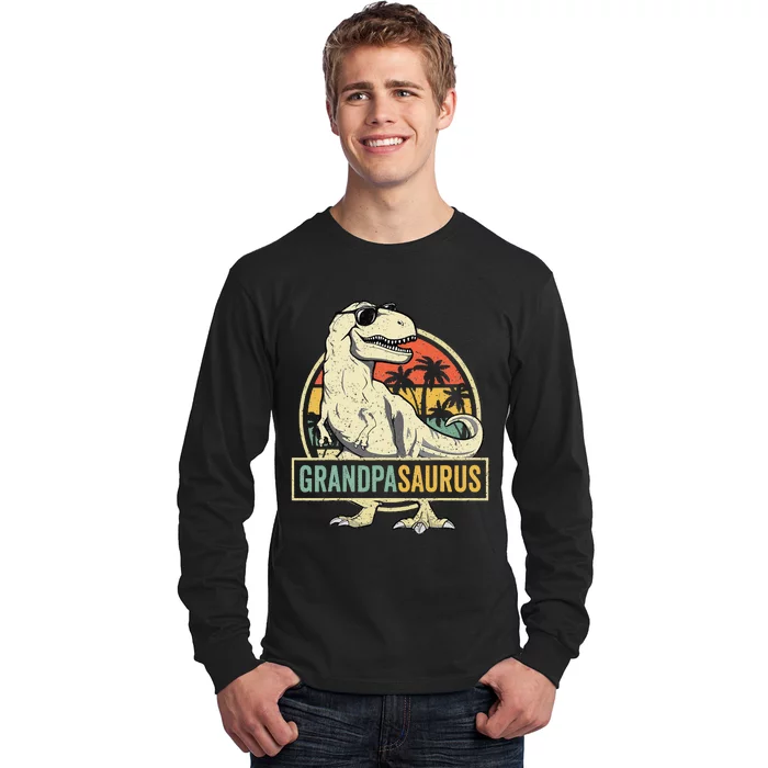 Grandpasaurus T Rex Dinosaur Grandpa Saurus Family Matching Long Sleeve Shirt