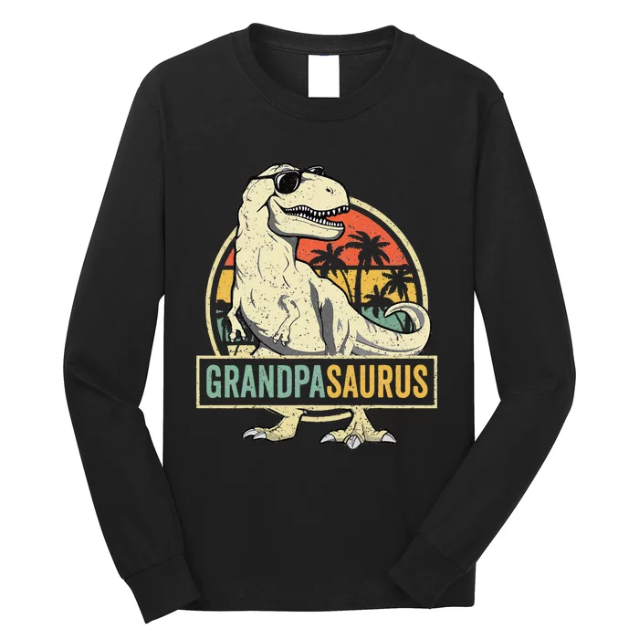 Grandpasaurus T Rex Dinosaur Grandpa Saurus Family Matching Long Sleeve Shirt