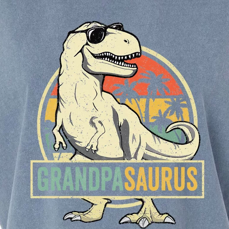 Grandpasaurus T Rex Dinosaur Grandpa Saurus Family Matching Garment-Dyed Women's Muscle Tee