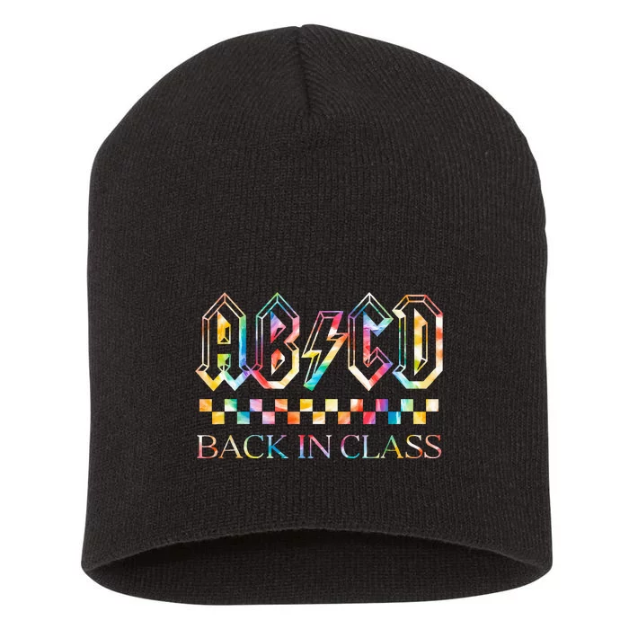 Girls Teachers Rock Back To School ABCD Back In Class Short Acrylic Beanie