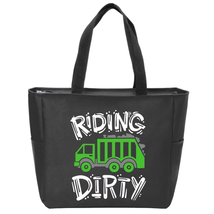 Garbage Truck Riding Dirty Zip Tote Bag