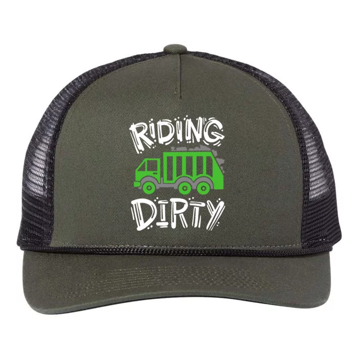 Garbage Truck Riding Dirty Retro Rope Trucker Hat Cap