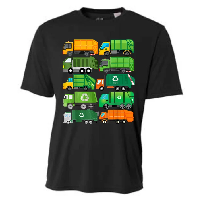 Garbage Truck Recycling Day Trash Waste Separation Birthday Cooling Performance Crew T-Shirt