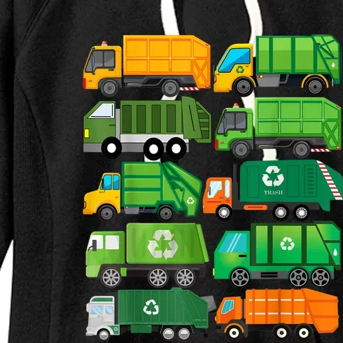 Garbage Truck Recycling Day Trash Waste Separation Birthday Women's Fleece Hoodie