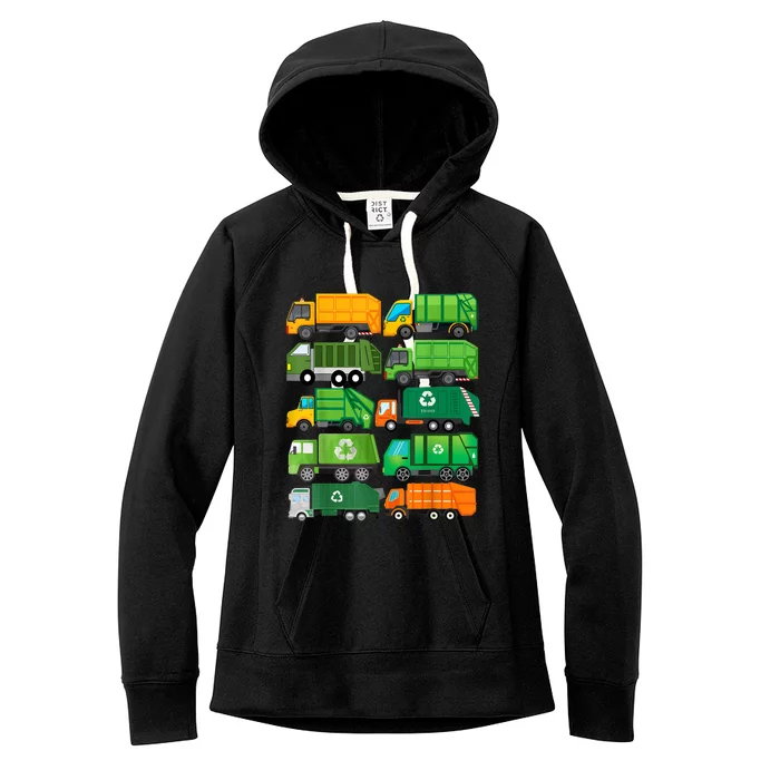 Garbage Truck Recycling Day Trash Waste Separation Birthday Women's Fleece Hoodie