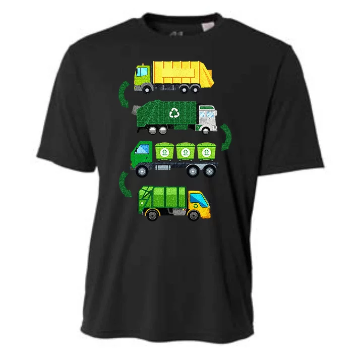 Garbage Truck Recycling Day Trash Waste Separation Birthday Cooling Performance Crew T-Shirt