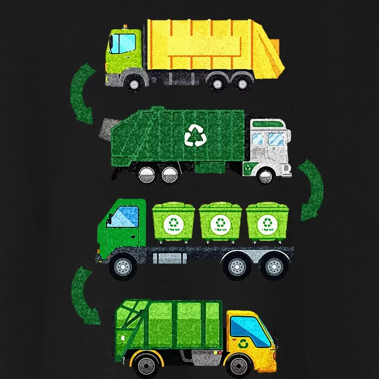 Garbage Truck Recycling Day Trash Waste Separation Birthday Women's Crop Top Tee