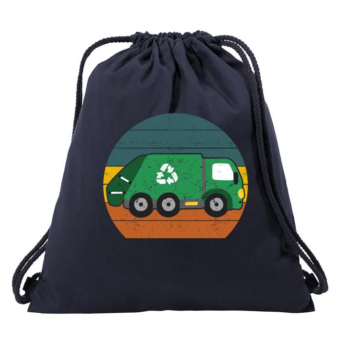 Garbage Truck Retro Vintage Trash Waste Recycle Collector Gift Drawstring Bag