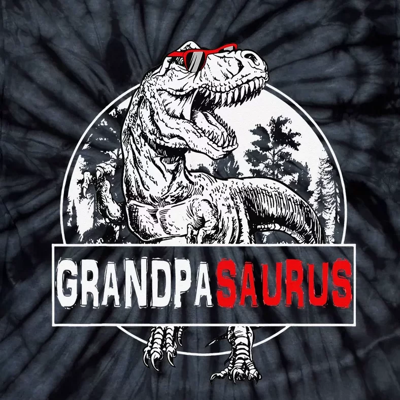 Grandpasaurus T rex Dinosaur Grandpa Saurus Family Matching Tie-Dye T-Shirt