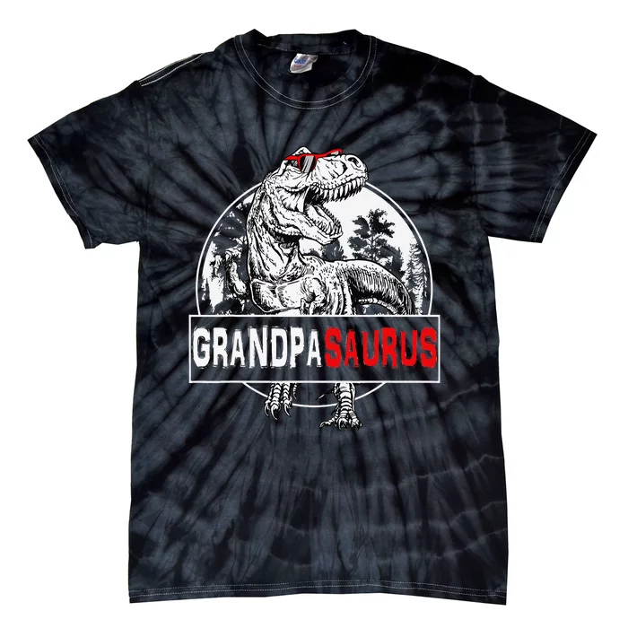 Grandpasaurus T rex Dinosaur Grandpa Saurus Family Matching Tie-Dye T-Shirt