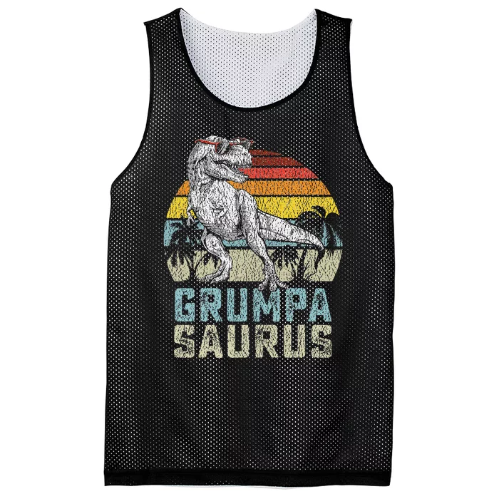 Grumpasaurus T Rex Dinosaur Grumpa Saurus Family Matching Mesh Reversible Basketball Jersey Tank