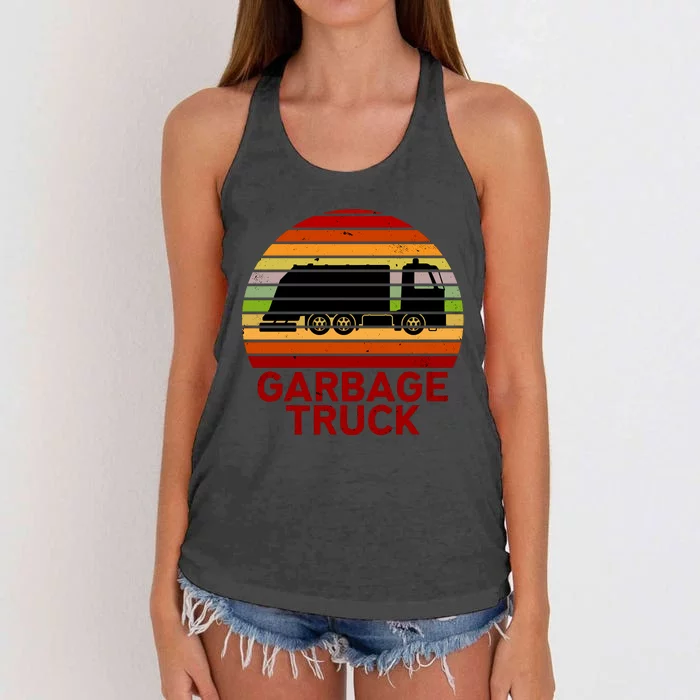 Garbage Truck Retro Women's Knotted Racerback Tank