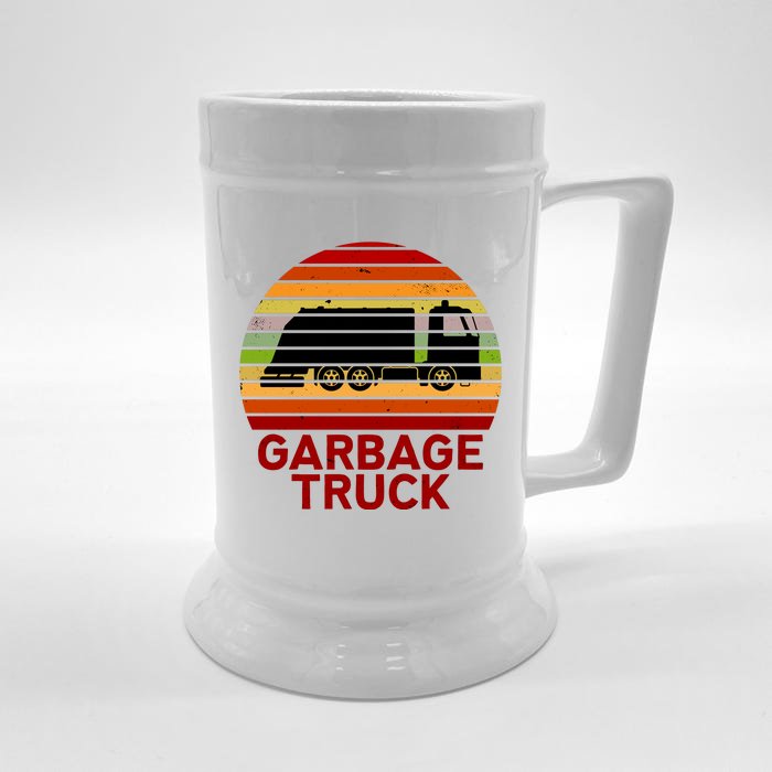 Garbage Truck Retro Front & Back Beer Stein