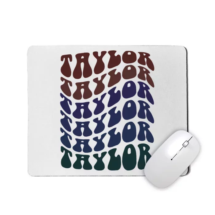 Girl Taylor Retro First Name Personalized Mousepad