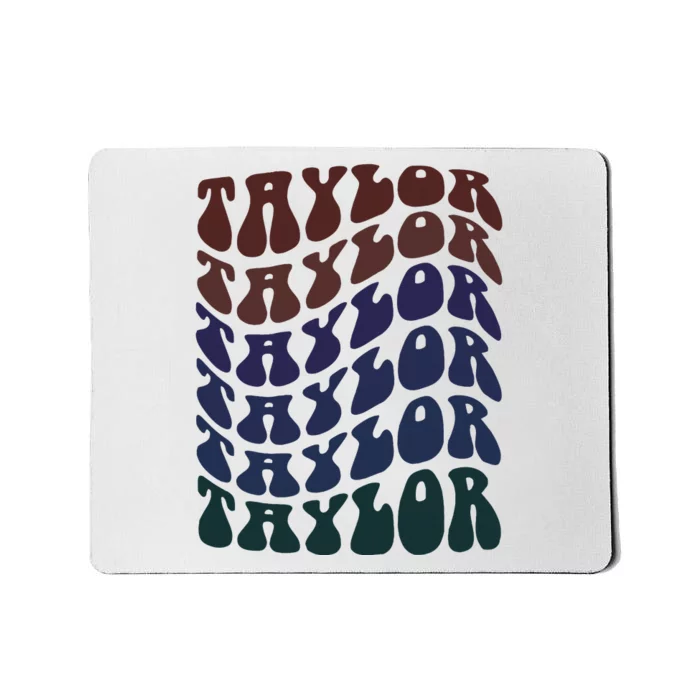 Girl Taylor Retro First Name Personalized Mousepad