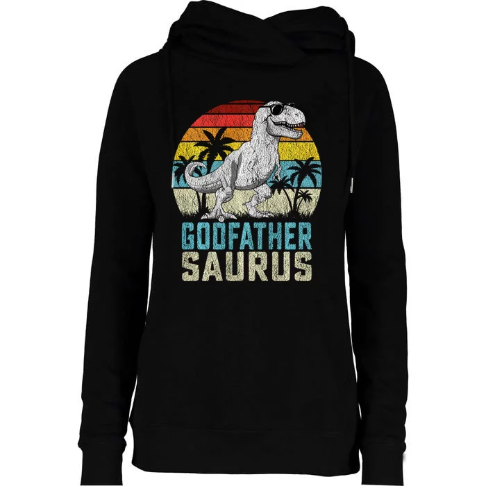 Godmothersaurus T Rex Dinosaur Godmother Saurus Family Womens Funnel Neck Pullover Hood