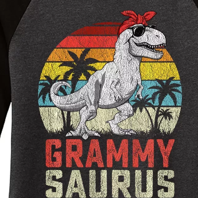 Grammysaurus T Rex Dinosaur Grammy Saurus MotherS Family Sweat Women's Tri-Blend 3/4-Sleeve Raglan Shirt