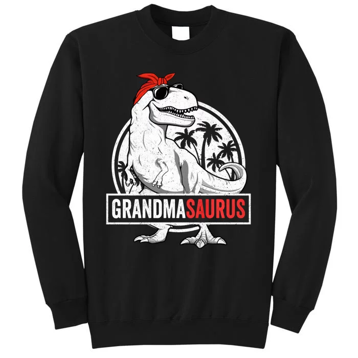 Grandmasaurus T Rex Dinosaur Grandma Saurus Family Matching Long Sleeve Sweatshirt