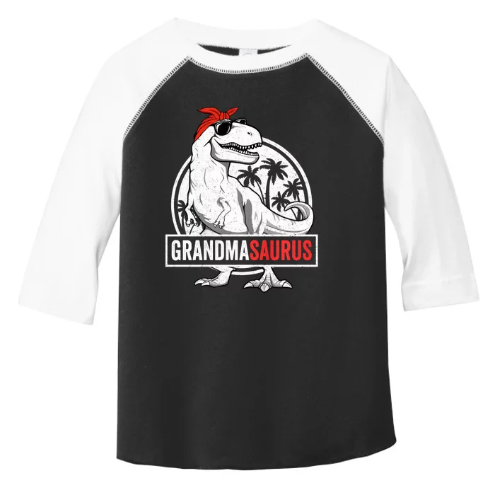 Grandmasaurus T Rex Dinosaur Grandma Saurus Family Matching Long Sleeve Toddler Fine Jersey T-Shirt