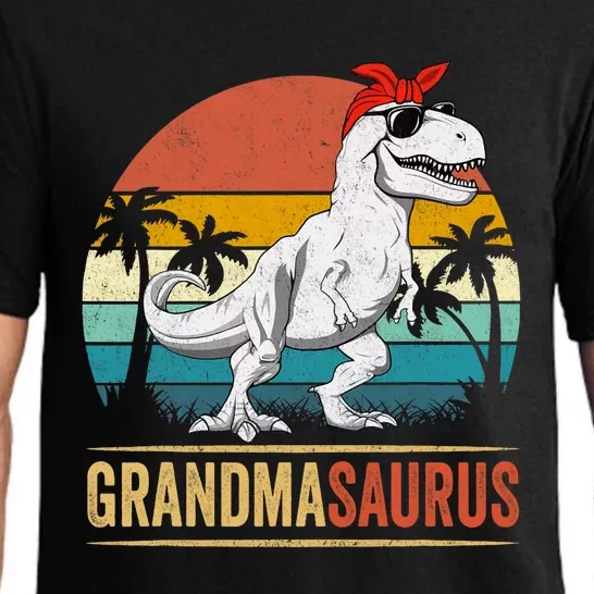 Grandmasaurus T Rex Dinosaur Grandma Saurus Family Matching Pajama Set