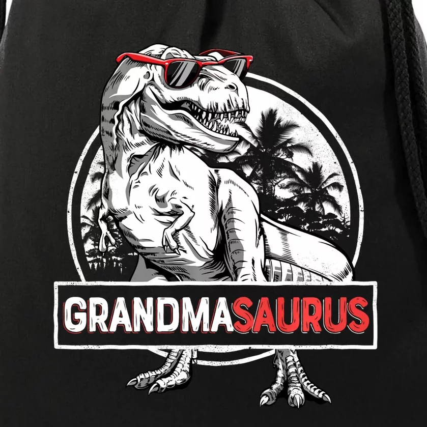 Grandmasaurus T Rex Dinosaur Grandma Saurus MotherS Family Long Sleeve Drawstring Bag