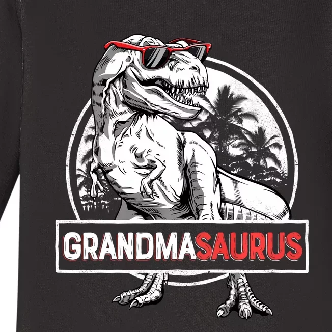 Grandmasaurus T Rex Dinosaur Grandma Saurus MotherS Family Long Sleeve Baby Long Sleeve Bodysuit