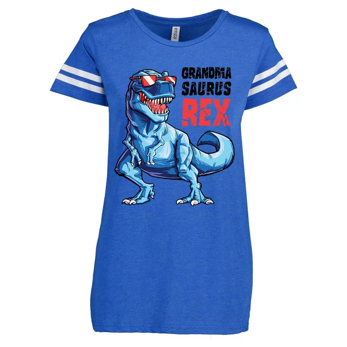 Grandmasaurus T Rex Dinosaur Grandma Saurus MotherS Family Enza Ladies Jersey Football T-Shirt