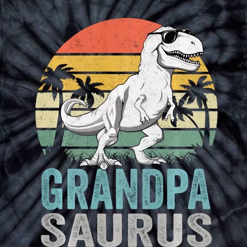 Grandpasaurus T Rex Dinosaur Grandpa Saurus Family Matching Sweat Tie-Dye T-Shirt