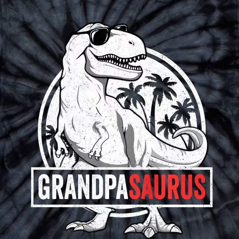 Grandpasaurus T Rex Dinosaur Grandpa Saurus Family Matching Sweat Tie-Dye T-Shirt