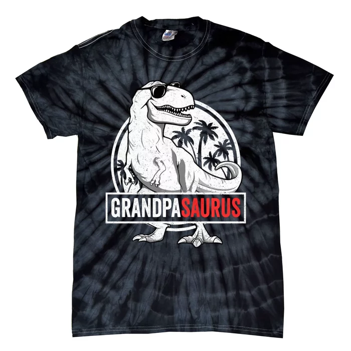 Grandpasaurus T Rex Dinosaur Grandpa Saurus Family Matching Sweat Tie-Dye T-Shirt