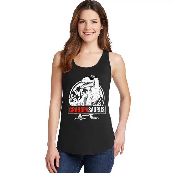 Grandpasaurus T Rex Dinosaur Grandpa Saurus Family Matching Ladies Essential Tank