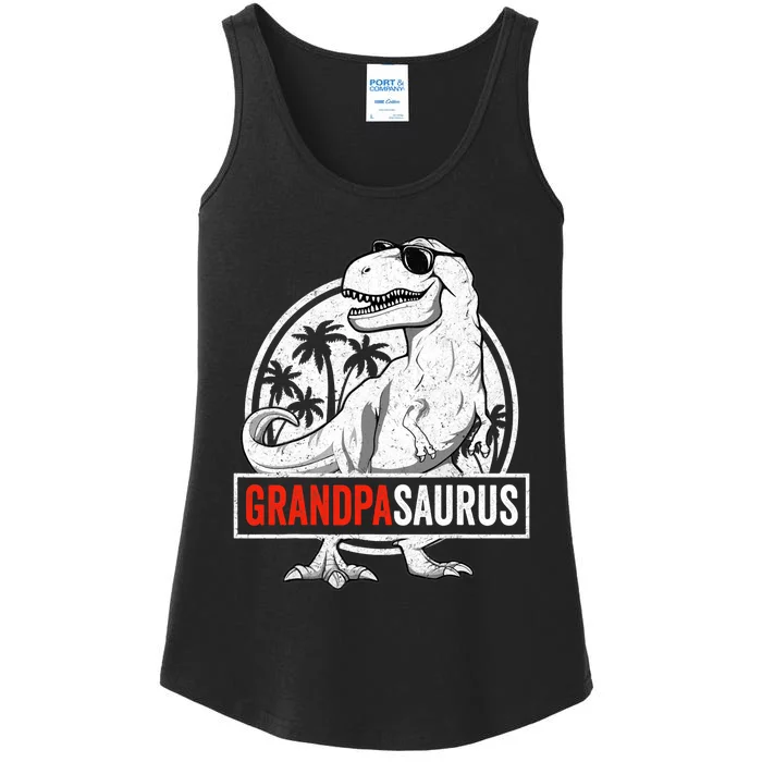 Grandpasaurus T Rex Dinosaur Grandpa Saurus Family Matching Ladies Essential Tank