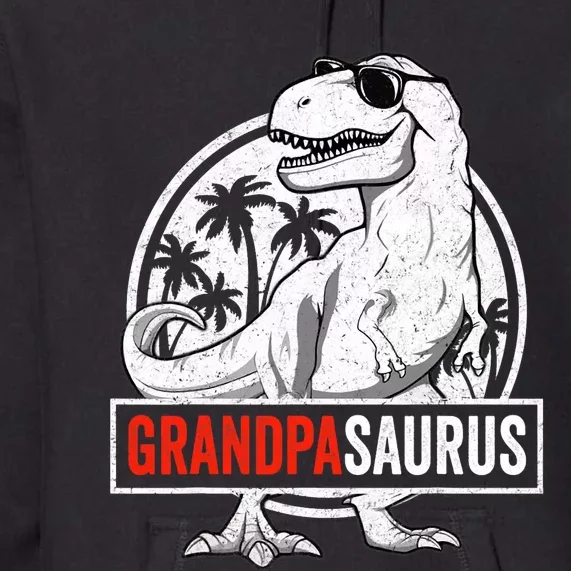 Grandpasaurus T Rex Dinosaur Grandpa Saurus Family Matching Premium Hoodie