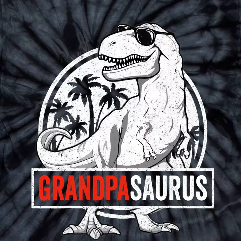 Grandpasaurus T Rex Dinosaur Grandpa Saurus Family Matching Tie-Dye T-Shirt