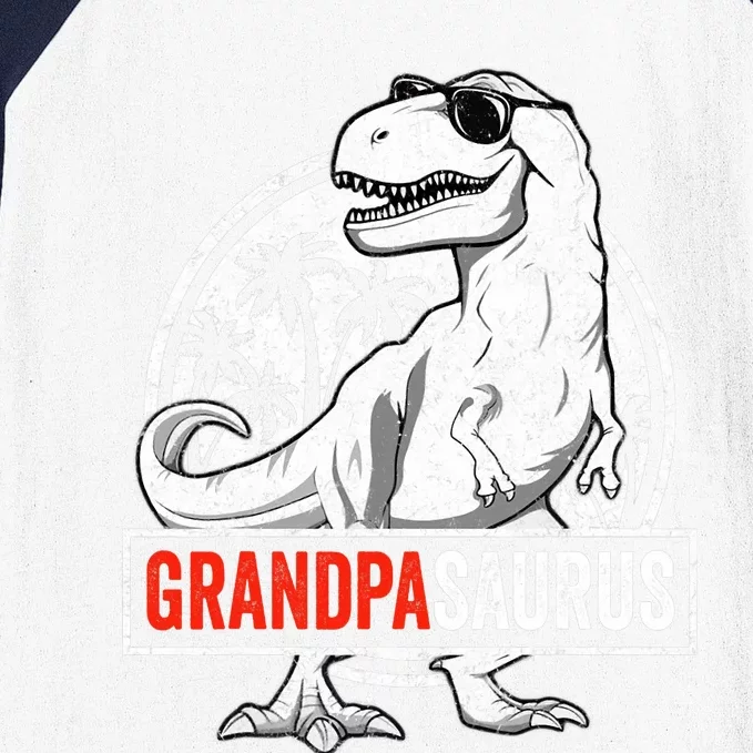 Grandpasaurus T Rex Dinosaur Grandpa Saurus Family Matching Baseball Sleeve Shirt