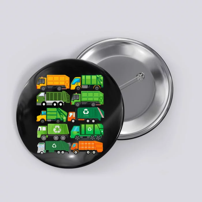 Garbage Truck Recycling Day Trash Waste Separation Birthday Button