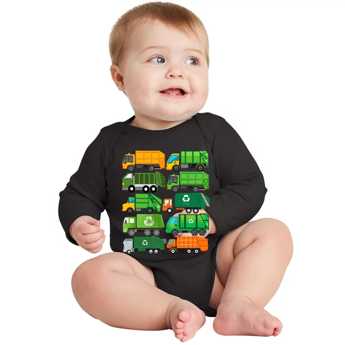 Garbage Truck Recycling Day Trash Waste Separation Birthday Baby Long Sleeve Bodysuit