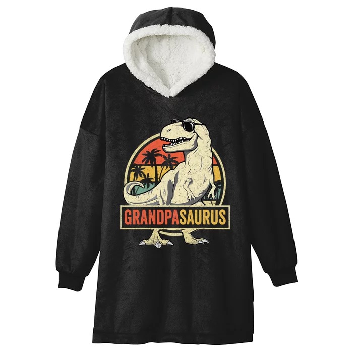 Grandpasaurus T Rex Dinosaur Grandpa Saurus Family Matching Hooded Wearable Blanket