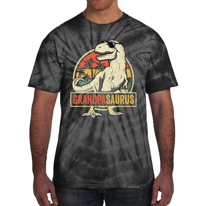 Grandpasaurus T Rex Dinosaur Grandpa Saurus Family Matching Tie-Dye T-Shirt