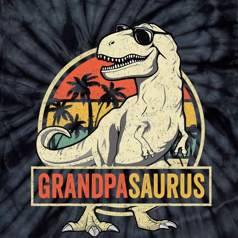 Grandpasaurus T Rex Dinosaur Grandpa Saurus Family Matching Tie-Dye T-Shirt