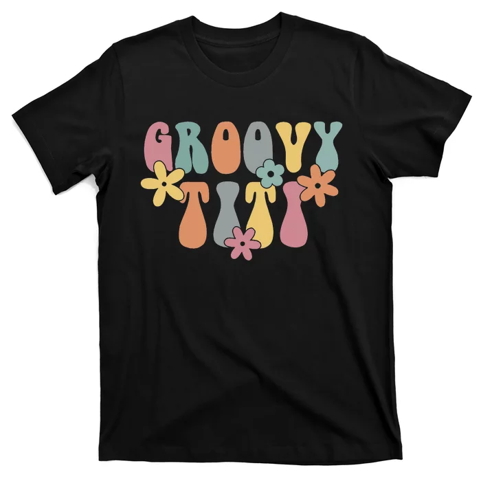 Groovy Titi Retro Auntie Aunt Gift Pregnancy Announcement T-Shirt